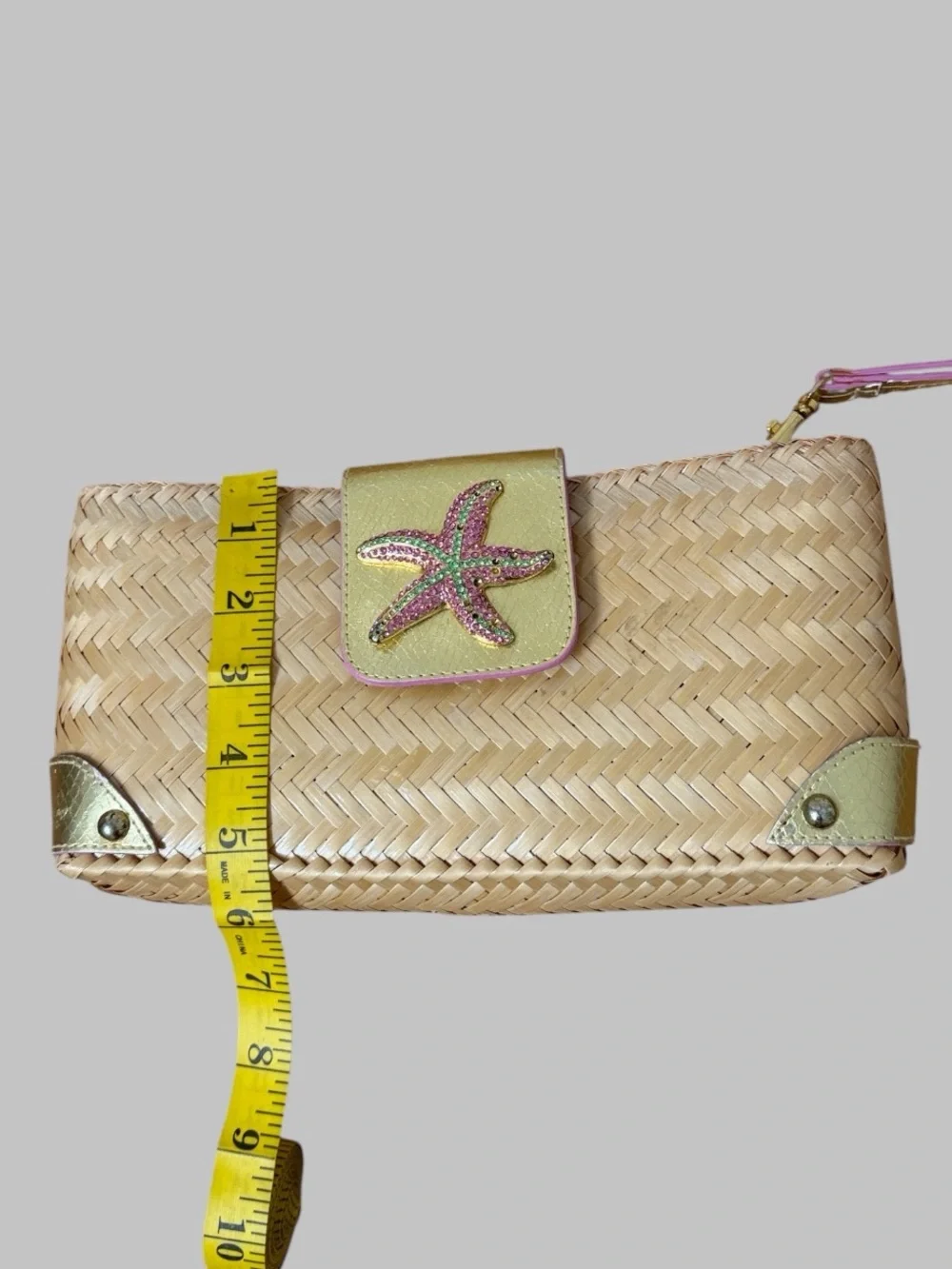 Lilly Pulitzer Vintage Rare Straw Starfish Wristlet